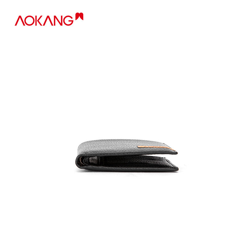 奥康新款男士头层牛皮短款青年钱夹 奥康箱包钱包