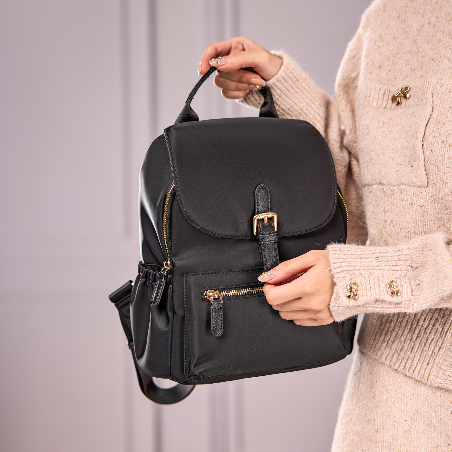 奥康 双肩包女新款时尚百搭大容量旅行背包大学生书包