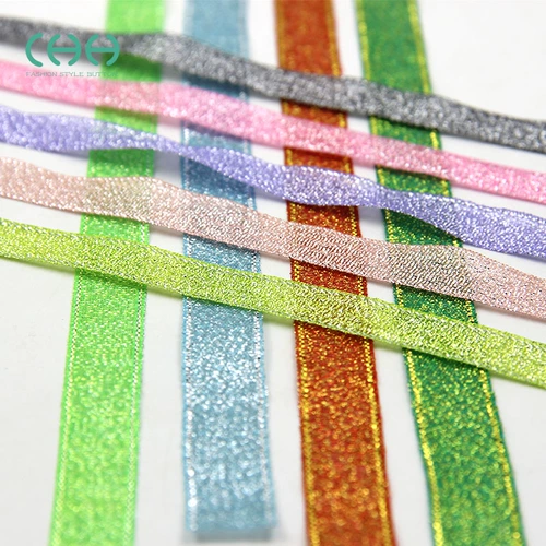 Красочный золотой и серебряный лук с ленточной лентой лентой с подарочной упаковкой с DIY ручной лентной ленты Свадебная лента 1,5 см.