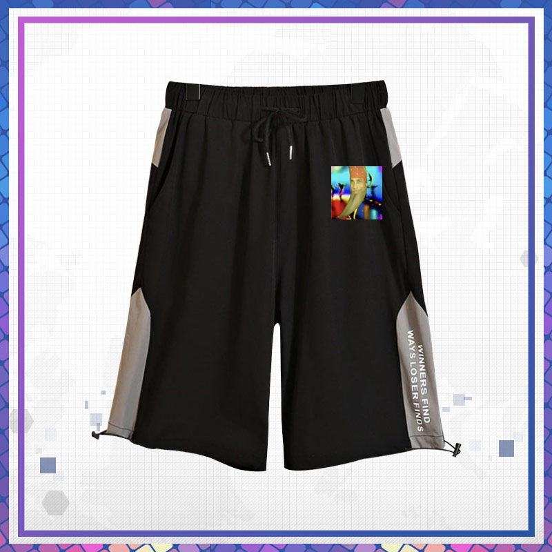 鬼畜大香蕉男女同款短裤一条大香蕉表情包搞笑工装裤子潮夏ne - 图0