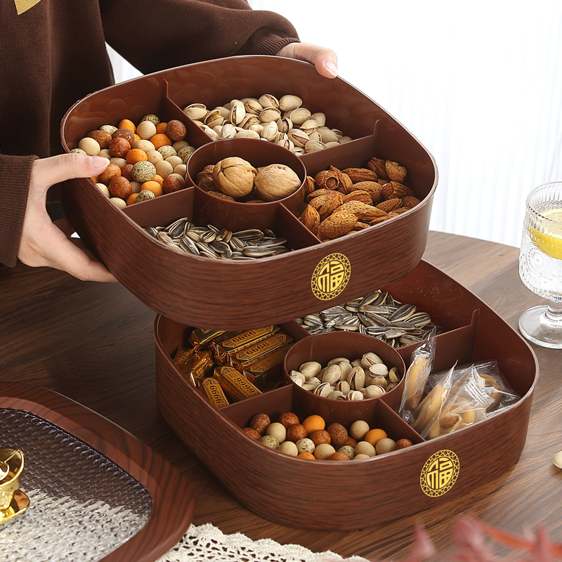 中古风干果盘高端精致高颜值糖果盒坚果茶几收纳盒客厅家用水果盘 - 图0