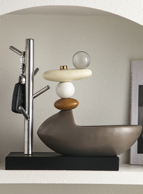 石来运转玄关收纳挂架摆件