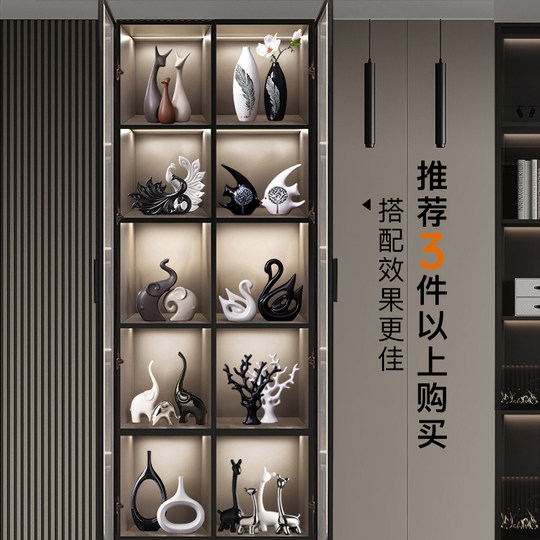 Adornos de decoración de gabinete de TV de gabinete de vino de cerámica nórdica