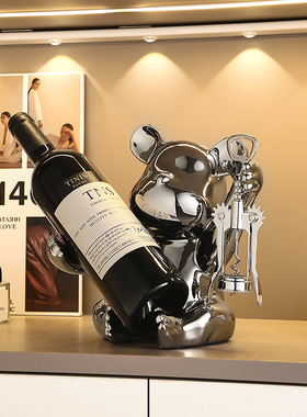 轻奢高档暴力熊酒架摆件