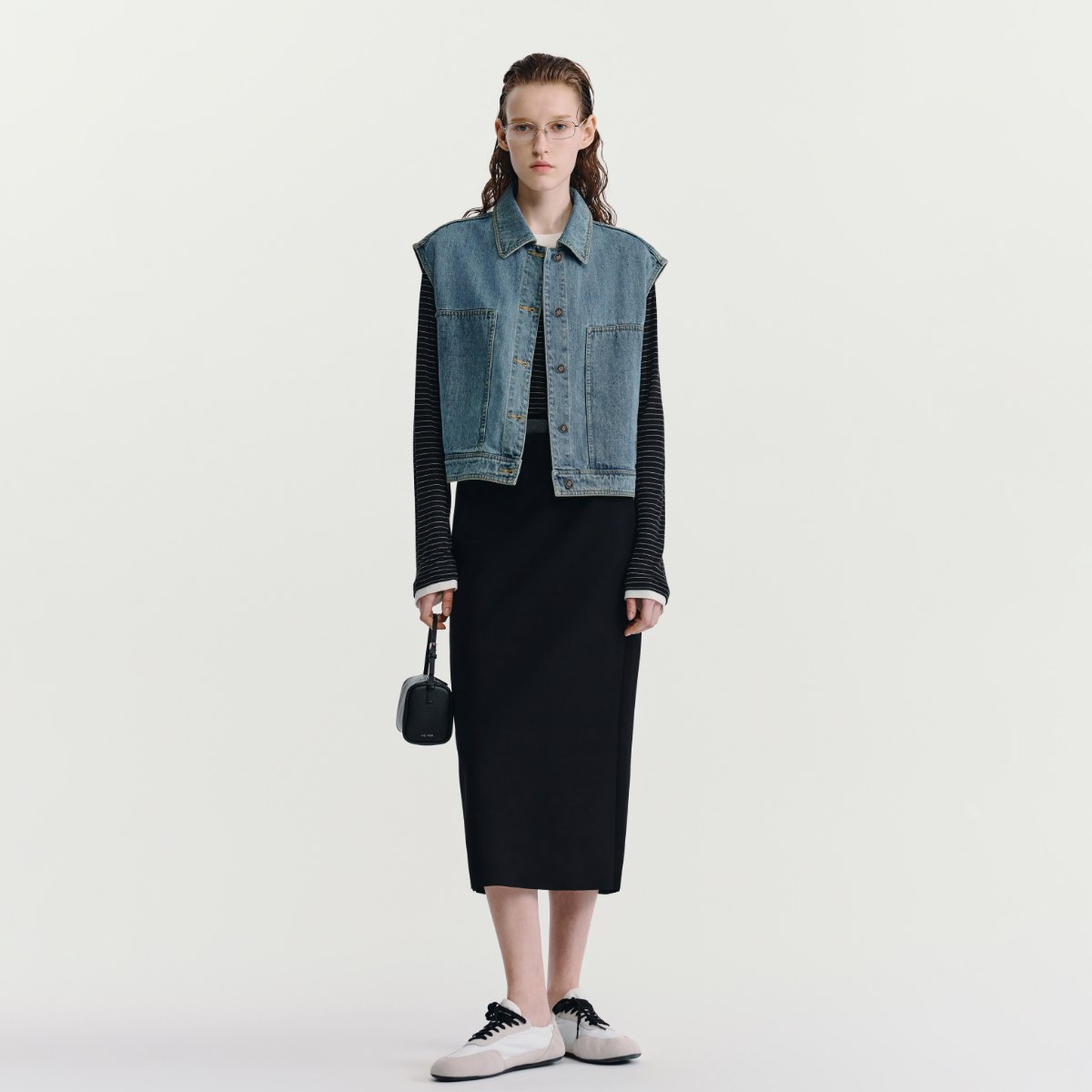 HAVVA stackable denim waistcoat for women