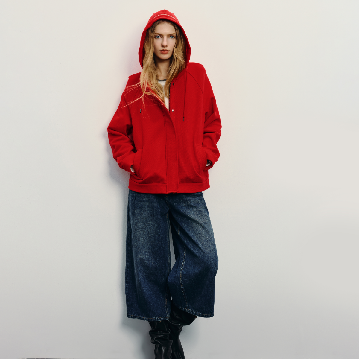 HAVVA【红运好运新年系列】连帽拉链抽绳卫衣女外套2026春W1-3311