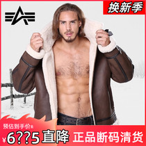 Alpha Alpha b3 Leather fur integrated imported goat leather padded jacket for mens winter genuine leather warm coat