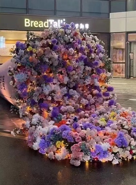 户外大型花束美陈摆件网红打卡拍照道具节日活动装饰巨型捧花仿真