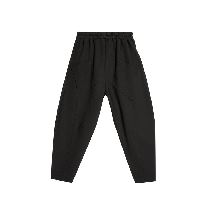 欧洲站冬季八分宽松加绒百搭哈伦裤 雅洛丝菲休闲裤