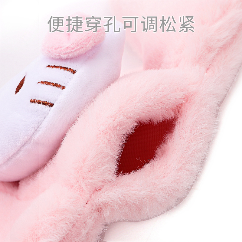 凯蒂猫儿童围巾秋冬季公主女童围脖保暖加厚耳罩小孩宝宝毛绒脖套