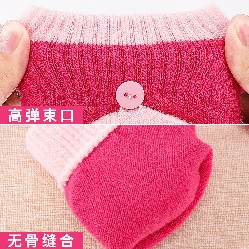 凯蒂猫儿童手套冬季女童保暖围巾翻盖可爱宝宝小女孩学生毛线半指