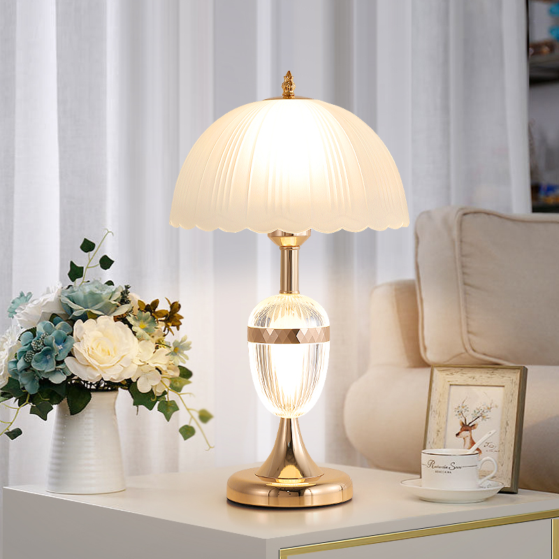 欧式台灯卧室床头灯主卧轻奢现代创意高级感玻璃调光氛围灯温馨