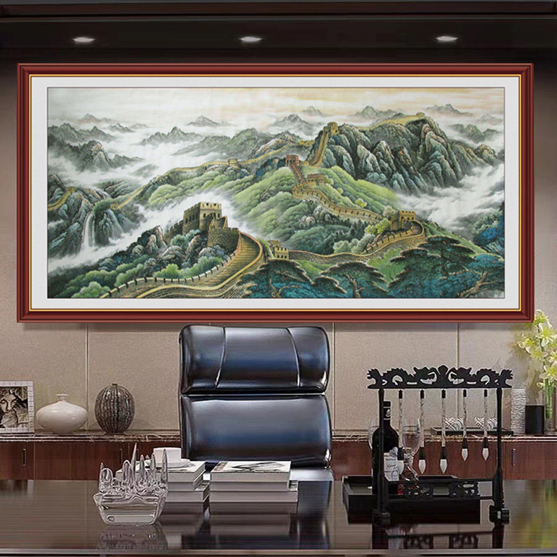 金色万里长城靠山图贴纸客厅装饰画背景墙贴画山水画墙纸自粘壁画,淘宝优惠券,粉丝福利购,淘宝优惠卷