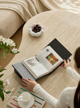 屿陌中式榆木V形书架桌面杂志收纳置物架客厅书房装饰摆件