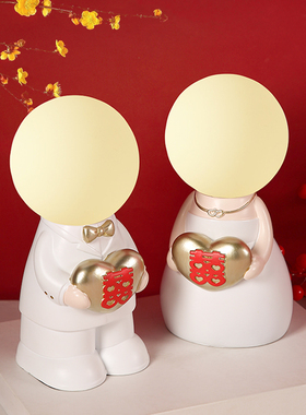 简约卡通永结同心台灯小夜灯摆件