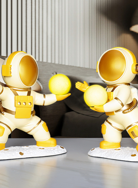 创意潮流月球上太极宇航员摆件