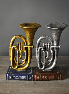 欧式风树脂提琴咖啡厅萨克斯模型