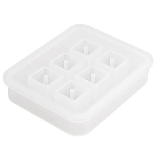 水晶滴胶模具6格带孔珠子模具项链珠子模具直径正方体DIY饰品配件 - 图3