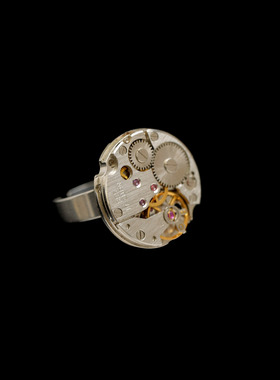 古着MechanicalClock戒指