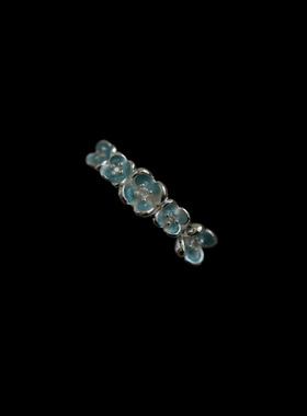 古着vintage复古蓝花母贝开口戒