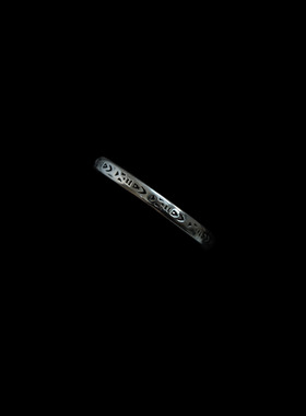古着复古银雕鱼纹戒指
