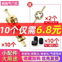 Copper-Made Car Tire Valve Core Electric Moto Bike Valve Nozzle Cap Core Steam Door Needle Wrench Key Switch
