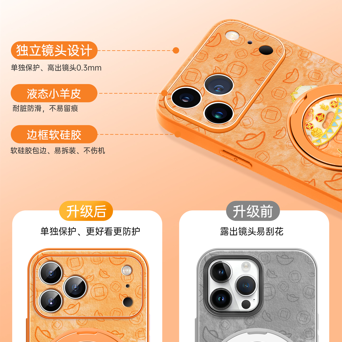 适用iPhone17手机壳新款苹果17promax系列ip16pro外壳15磁吸支架air超火14plus好看女11小羊皮13pm带挂绳12套 - 图3