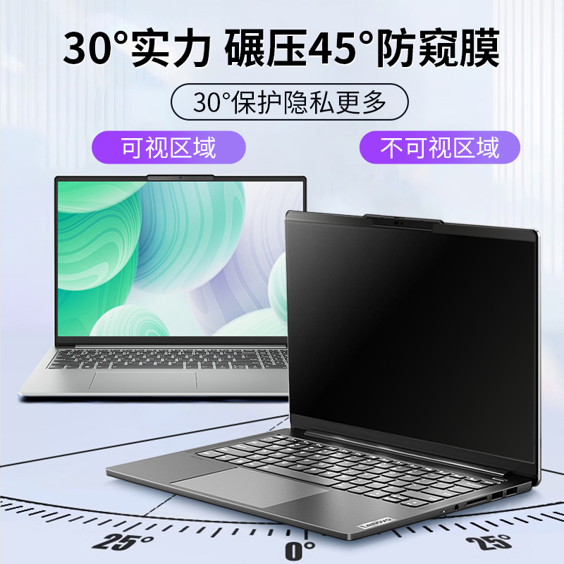 笔记本防窥膜台式电脑防窥膜14寸防窥视屏保护膜15.6寸防窥膜适用于联想华硕戴尔Acer华为苹果屏幕防蓝光磁吸