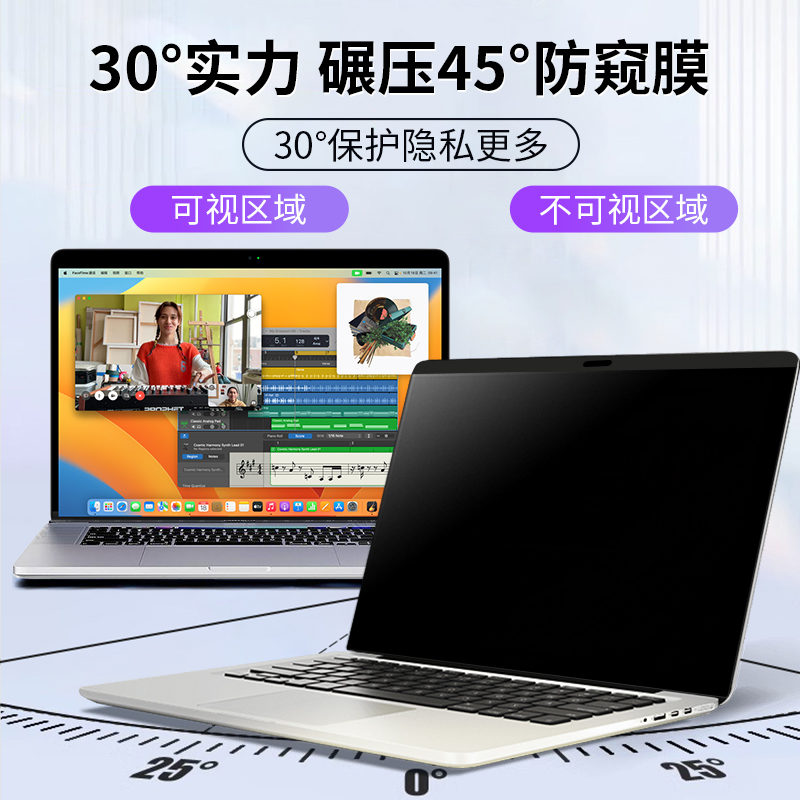 适用macbook磁吸防窥高清膜pro苹果笔记本air电脑mac钢化膜13.3防蓝光M1偷窥16保护13隐私15.4英寸贴膜2023款 - 图1