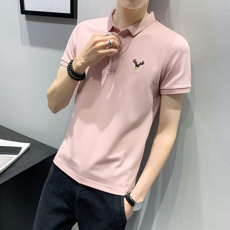 2020夏季新款男韩版修身潮流polo衫 构格Polo衫