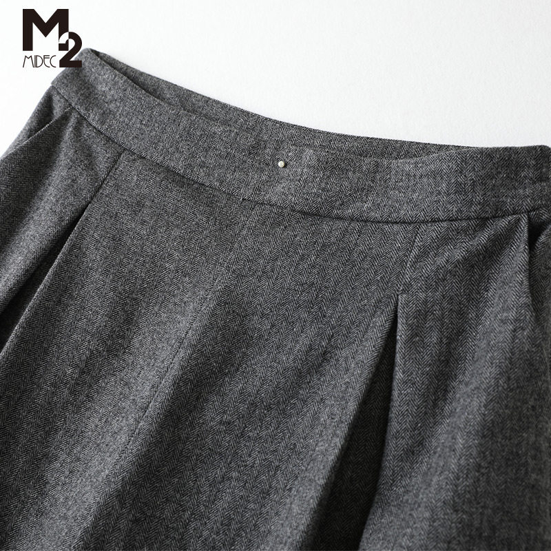 m2 2020年新款秋冬羊毛呢宽松裤裙 m2休闲裤
