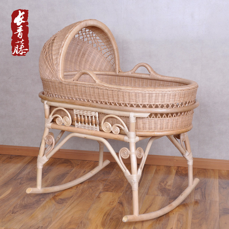 rattan baby cradle