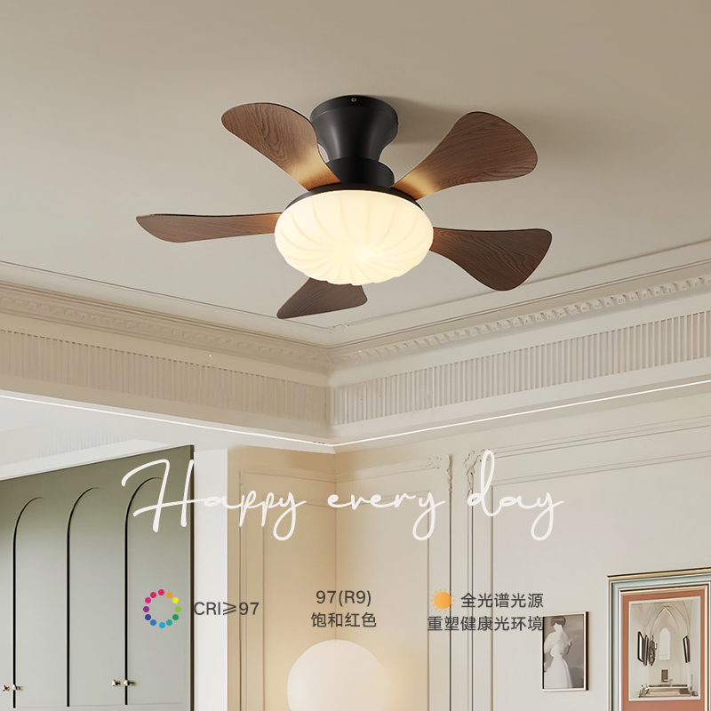 索燕新款风扇灯中古风新中式护眼静音家用吸顶灯客厅卧室餐厅吊扇 - 图1