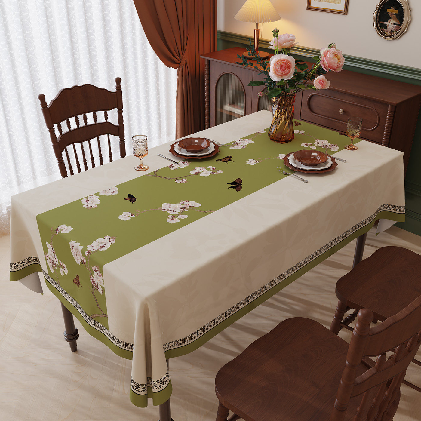 美式复古桌布防水防油免洗长方形餐桌布高级感家用客厅茶几桌垫,淘宝优惠券,粉丝福利购,淘宝优惠卷