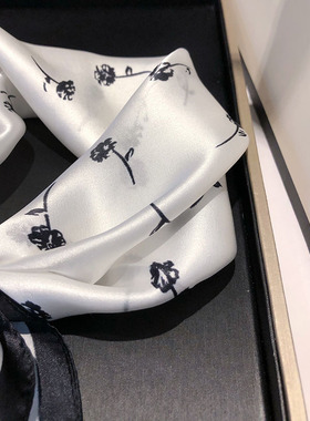 送礼黑白色5353cm春秋薄款丝巾