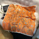 Silk Scarf Spring and Autumn Thin Style Fashionable Silk Square Scarf Women's Versatile 100% Mulberry Silk Orange Korean Small Scarf