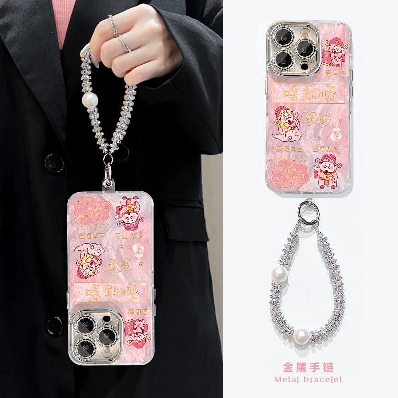 精孔羽纱啥都顺财神适用苹果16手机壳iphone15/14新款12/11promax华为mate70pro荣耀200女小米15Reno12/S20