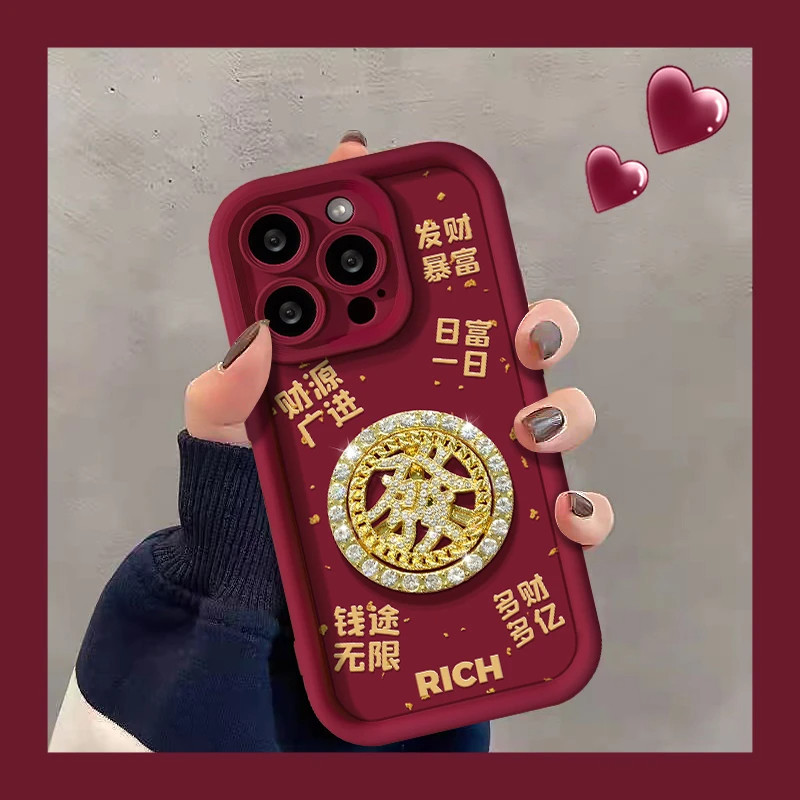 钱途无限发财转盘适用苹果16promax手机壳iphone15/14趣味华为mate60pro解压P70男女荣耀200小羊皮Reno12/S19