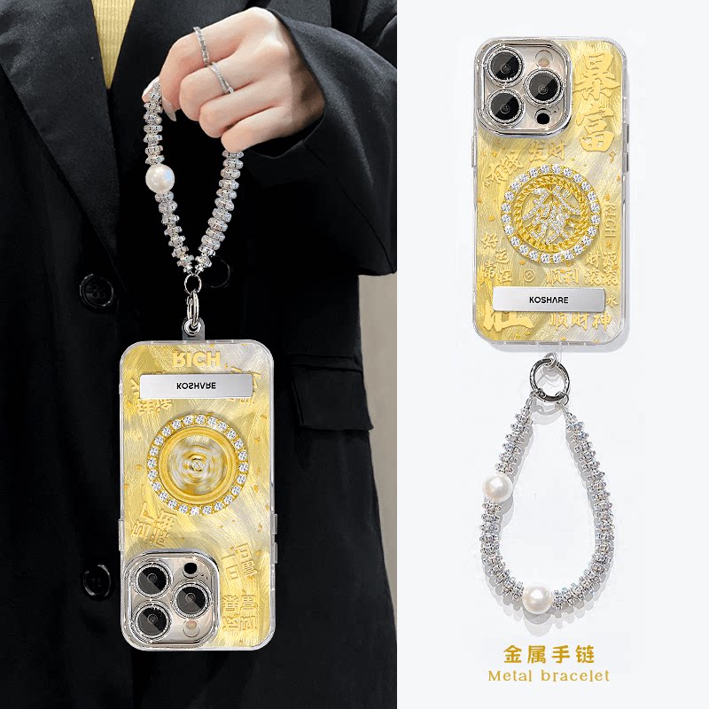 暴富发财转盘适用苹果16promax手机壳iphone15/14新款华为P70女mate60pro+有钱荣耀200高级Reno12羽纱S19小米