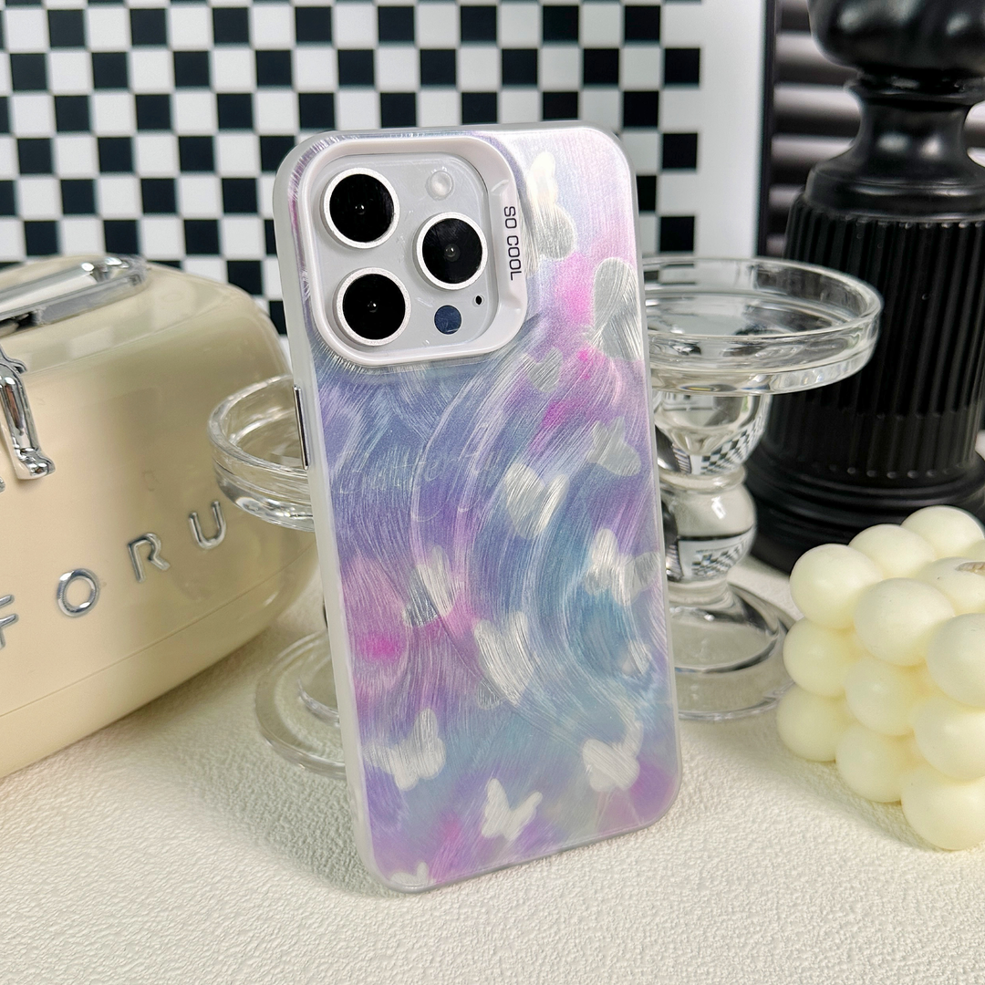 紫色渐变羽纱蝴蝶适用opporeno11手机壳findx7ultra新款reno10/9/8/7/6/5k女a2pro/k11防摔a97小众a96高级感 - 图1