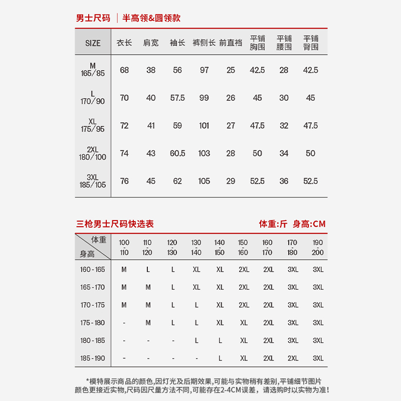 三枪纯棉抗静电大红全棉男本命年保暖内衣加厚蛇年棉毛衫秋衣秋裤