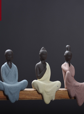 中式风花艺盆景卡通迷你古典摆件