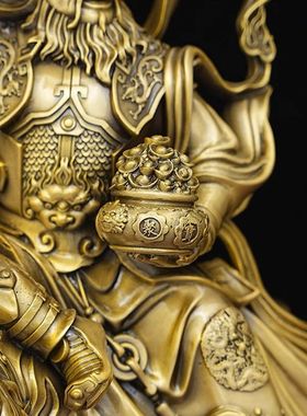 纯铜赵公明神像铜武财神赵公明