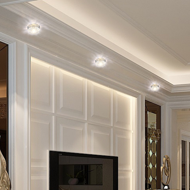 新款水晶射灯简约天花灯过道灯走廊灯LED筒灯嵌入式筒灯7.5变色,淘宝优惠券,粉丝福利购,淘宝优惠卷