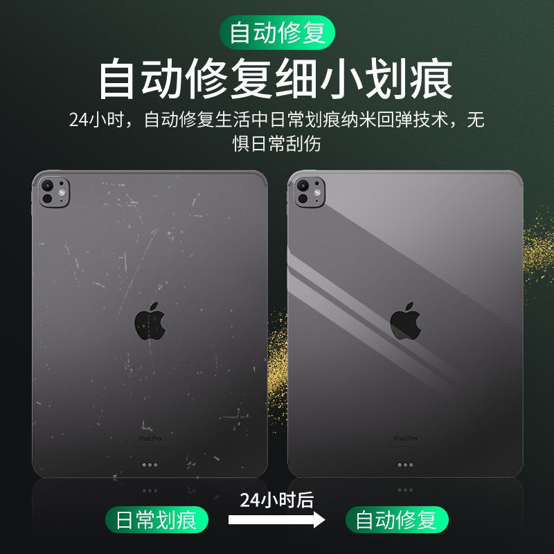 ipadpro11背膜pro13寸水凝后膜2024款ipadair6背面ipad钢化贴膜air6苹果贴纸平板全包透明后壳套包边防摔防刮 - 图2