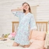 Bộ đồ ngủ của Sakura dành cho nữ mùa xuân và mùa hè cotton dài tay váy ngủ gợi cảm kiểu Nhật kimono bé sợi dễ thương dịch vụ tại nhà dễ thương - Đêm đầm Đêm đầm