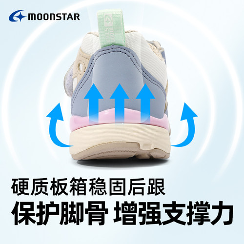 MOONSTAR月星秋季儿童运动鞋3-8岁男女童休闲鞋3E宽楦HI系机能鞋 - 图2