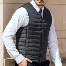 Down cotton vest mens waistcoat for autumn and winter casual short-style warm old waistcoat for old waistcoat male daddy clothes