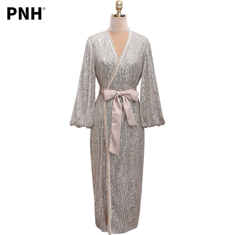 品诺狐亮片秋冬2020新款流行连衣裙 品诺狐新德瑞娜连衣裙