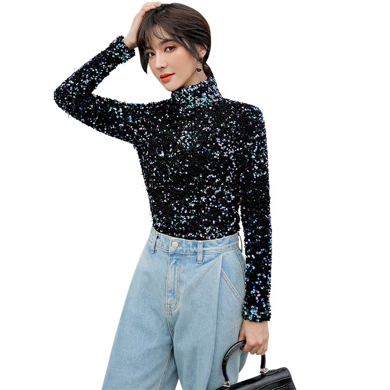 品诺狐亮片很仙的超仙2020新款上衣 品诺狐新德瑞娜T恤